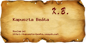 Kapuszta Beáta névjegykártya
