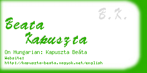 beata kapuszta business card